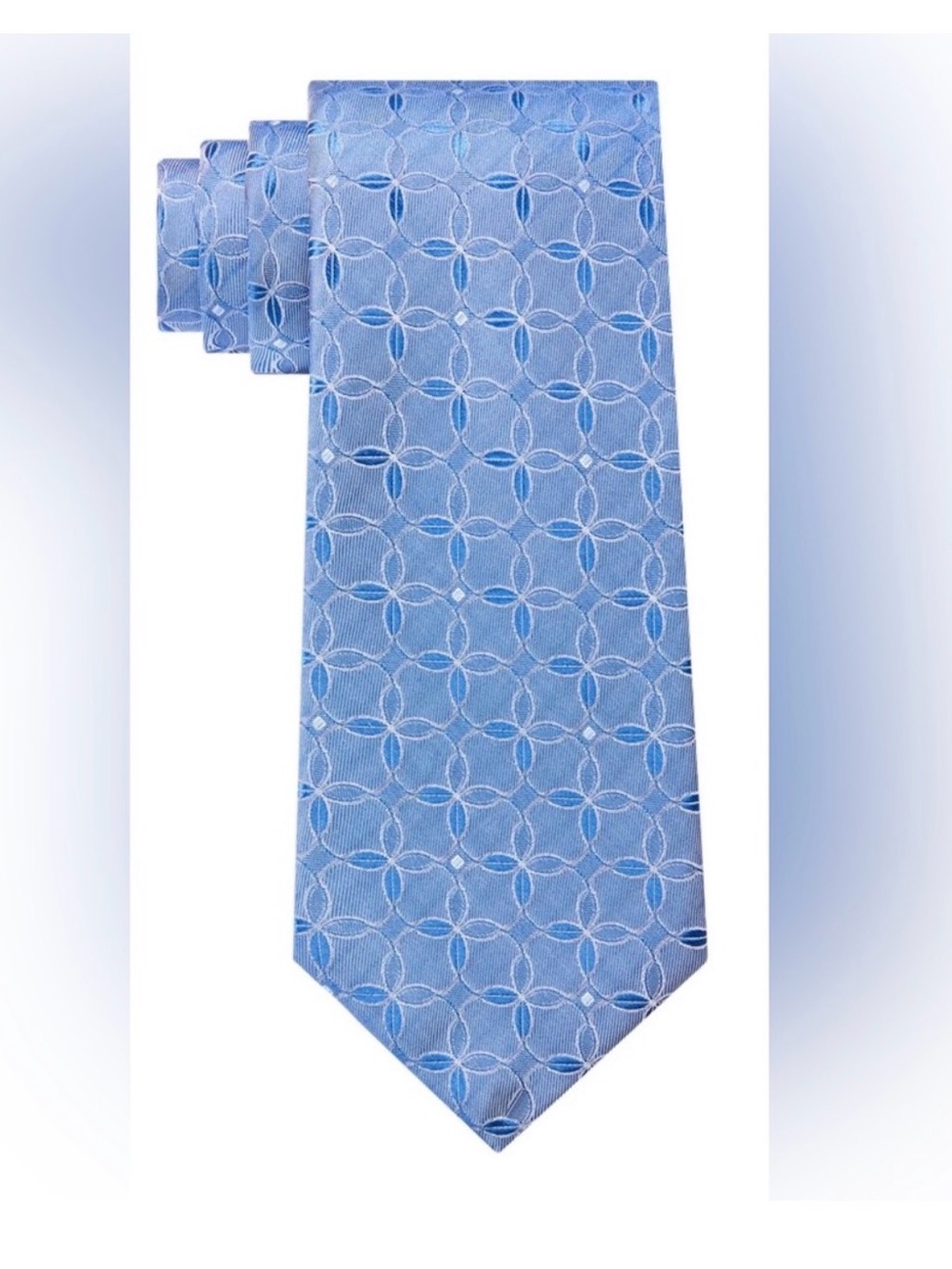 Calvin Klein Men's Slim Lattice Medallion Tie Blue One Size NWT